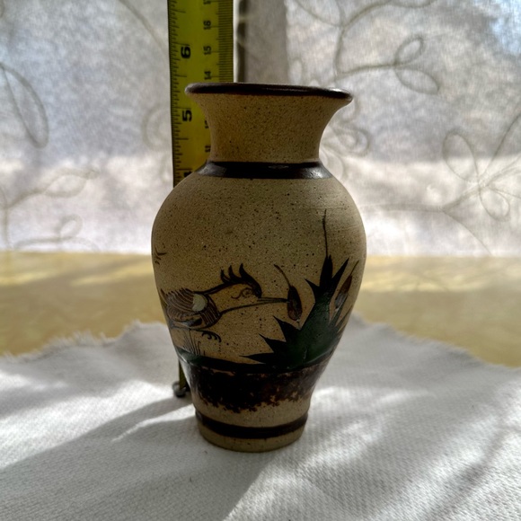 Tonala Mexico Small Pottery Vase Roadrunner - Picture 10 of 10